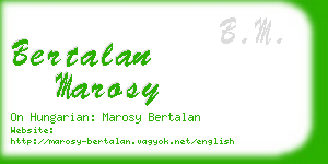 bertalan marosy business card